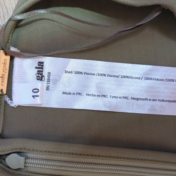 Cult Gaia Kora Pant Olive Green Wide-Leg High Waist Back Zip Women's sz 10 - Picture 7 of 13